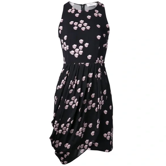 A.L.C. Eva silk floral dress size 2 - Picture 3 of 12